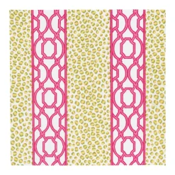 Knots And Spots Green & Fuchsia Cocktail Napkins - 20 Per Package