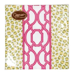Knots And Spots Green & Fuchsia Cocktail Napkins - 20 Per Package