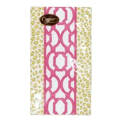 Knots And Spots Green & Fuchsia Guest Towel Napkins - 15 Per Package
