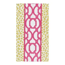 Knots And Spots Green & Fuchsia Guest Towel Napkins - 15 Per Package