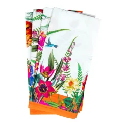 La Dolce Vita Fabric Cotton Napkins in Fuchsia & Orange - Set of 4