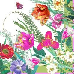 La Dolce Vita Fabric Cotton Napkins in Green & Lavender - Set of 4