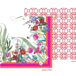 La Dolce Vita Kantha Quilt Fuchsia & Orange Table Covers - 1 Table Cover