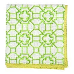 La Dolce Vita Kantha Quilt Sage & Lavender Table Covers - 1 Table Cover