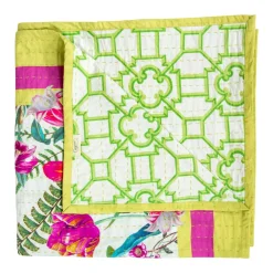 La Dolce Vita Kantha Quilt Sage & Lavender Table Covers - 1 Table Cover