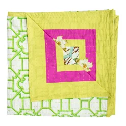 La Dolce Vita Kantha Quilt Sage & Lavender Table Covers - 1 Table Cover