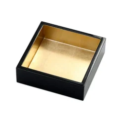 Lacquer Cocktail Napkin Holder in Black & Gold - 1 Each