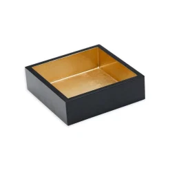Lacquer Cocktail Napkin Holder in Black & Gold - 1 Each