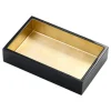 Lacquer Guest Towel Napkin Holder in Black & Gold - 1 Each