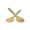 Lacquered Bamboo Salad Servers in Pastel Green - 1 Pair