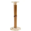 Large Bamboo Candlestick in Light Brown - 1 Each