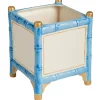 Large Blue & Gold Bamboo Cachepot