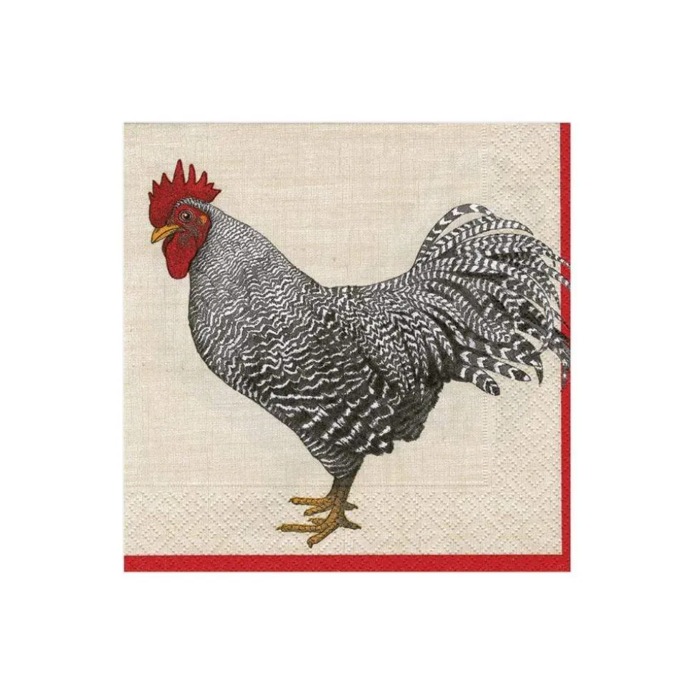 Le Coq Paper Cocktail Napkins in Ivory - 20 Per Package