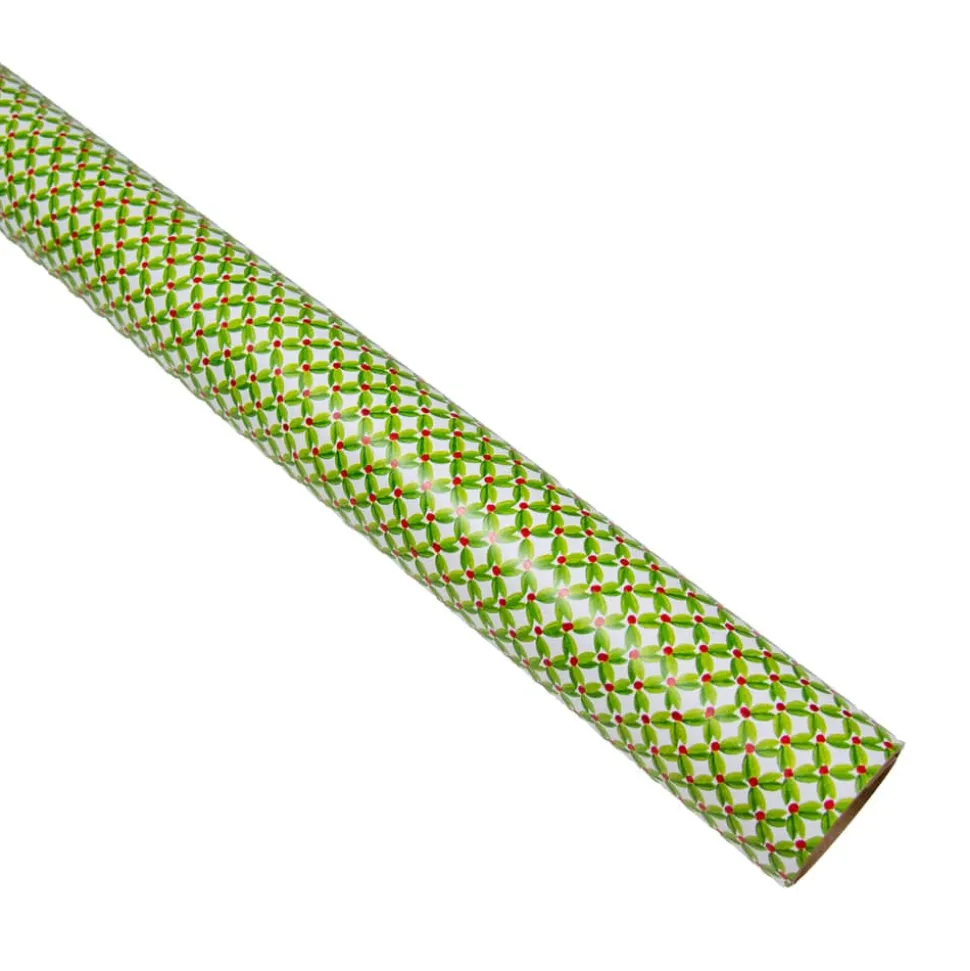 Leaf And Berry Ditz Gift Wrap - One 30" X 8' Roll