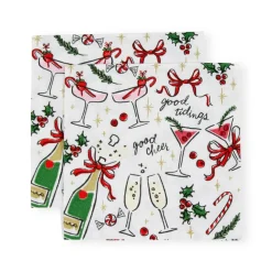 Let's Be Merry Paper Cocktail Napkins - 20 Per Package