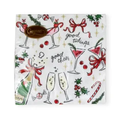 Let's Be Merry Paper Cocktail Napkins - 20 Per Package