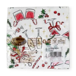 Let's Be Merry Paper Cocktail Napkins - 20 Per Package