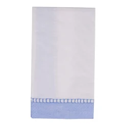 Linen Border Light Blue Guest Towel - 15 count