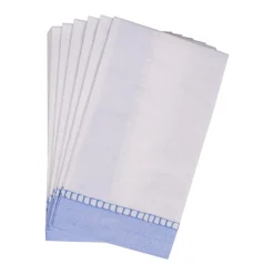 Linen Border Light Blue Guest Towel - 15 count