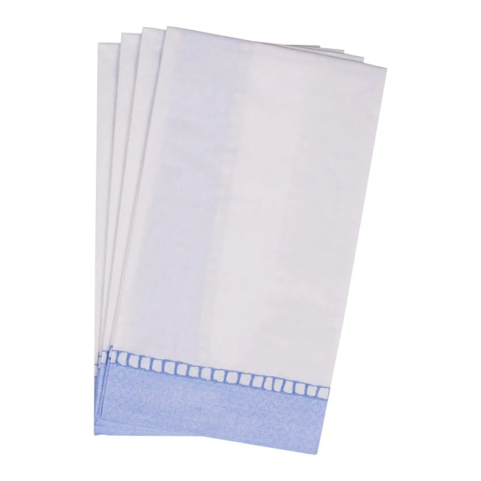 Linen Border Light Blue Guest Towel - 15 count