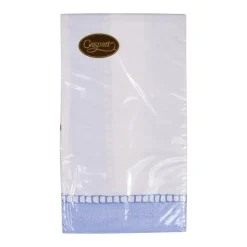 Linen Border Light Blue Guest Towel - 15 count