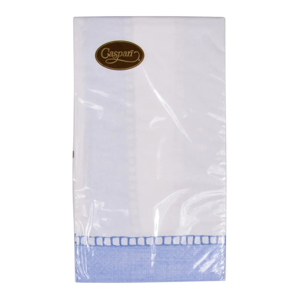 Linen Border Light Blue Guest Towel - 15 count