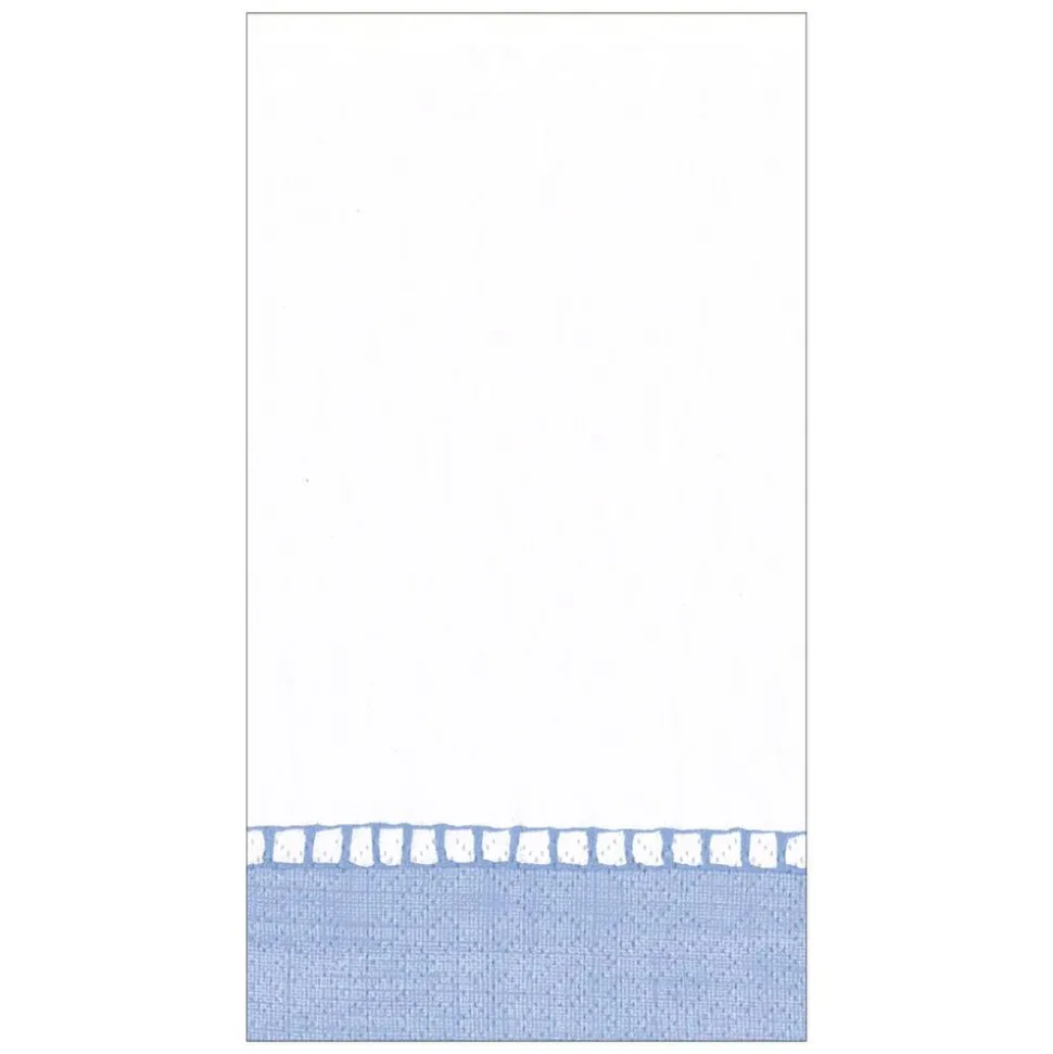 Linen Border Light Blue Guest Towel - 15 count