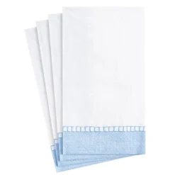 Linen Border Light Blue Guest Towel - 15 count