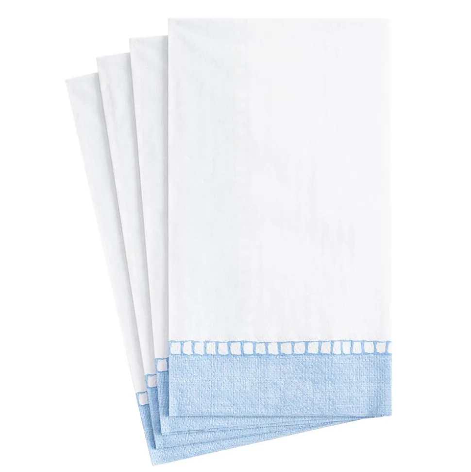Linen Border Light Blue Guest Towel - 15 count