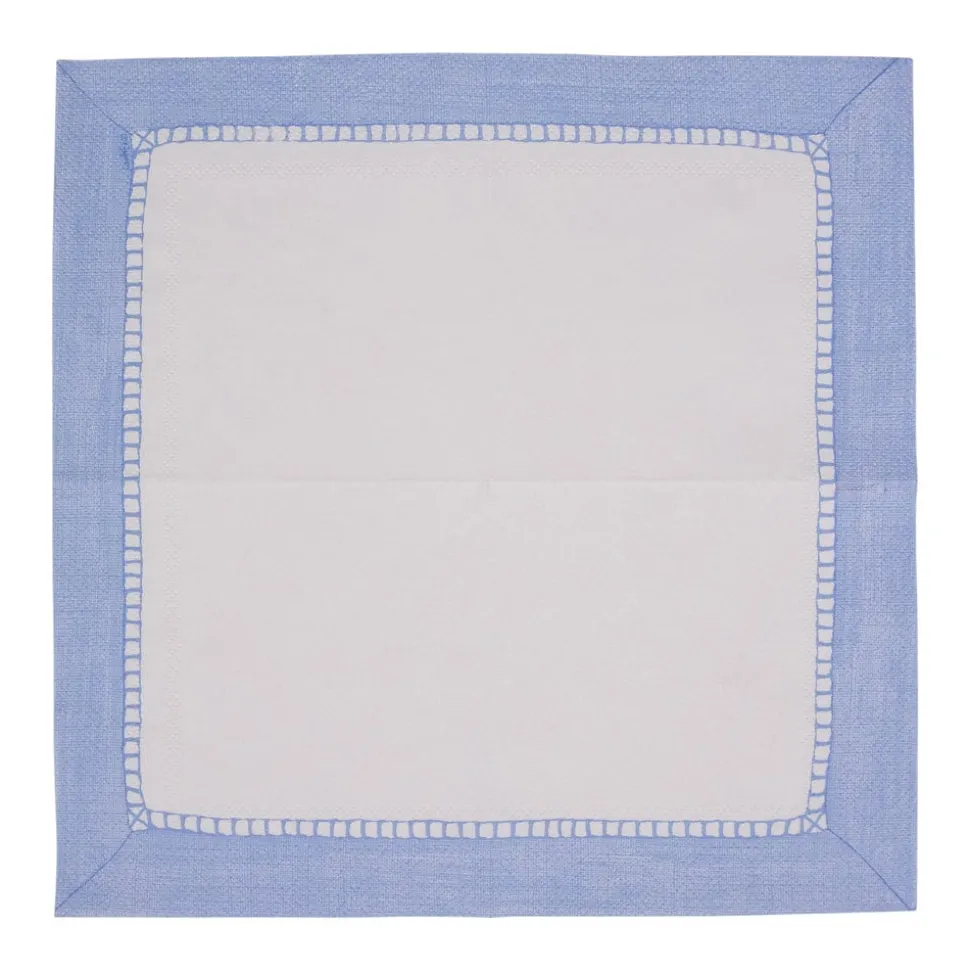 Linen Border Light Blue Napkin Cocktail - 20 count