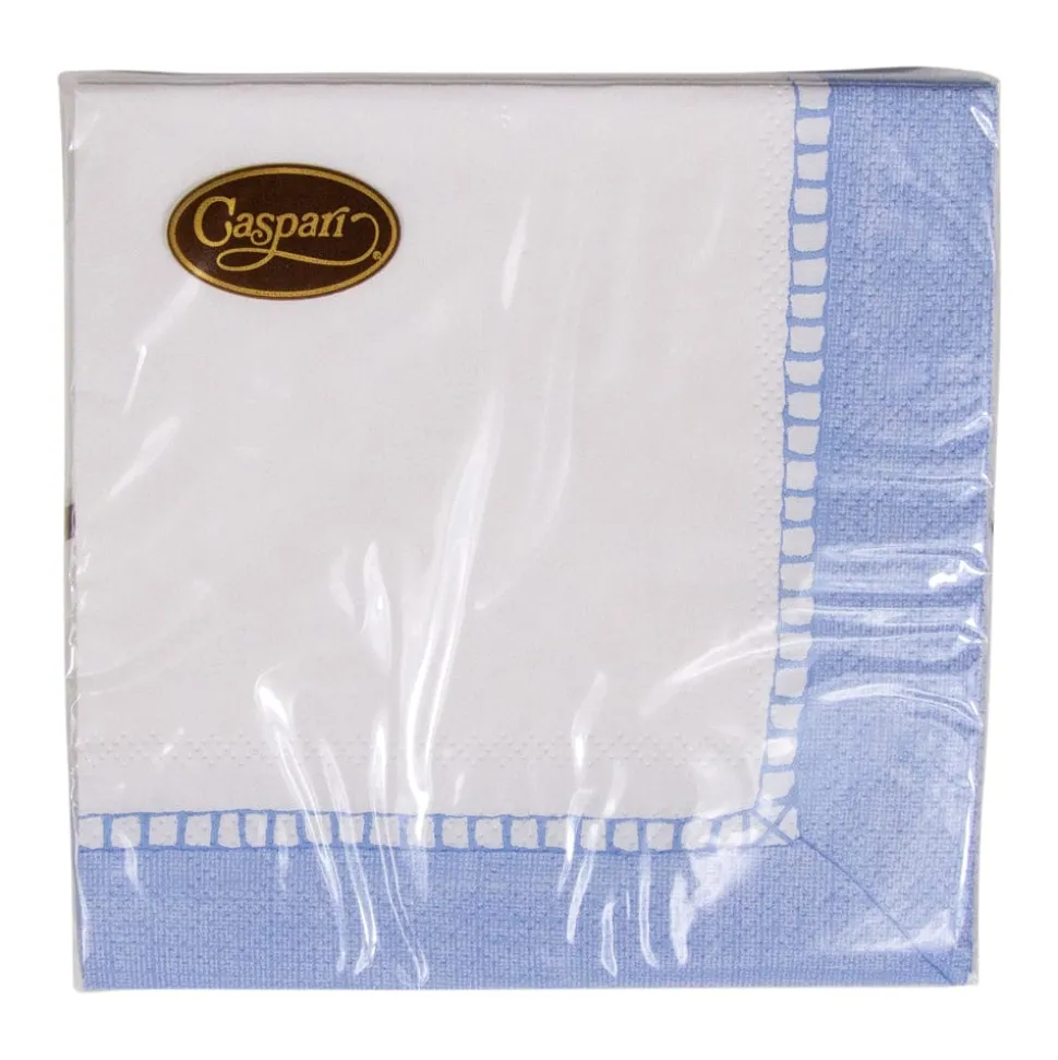 Linen Border Light Blue Napkin Cocktail - 20 count
