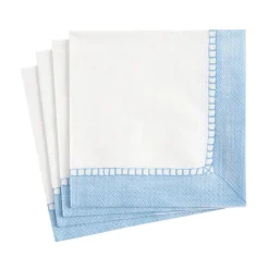 Linen Border Light Blue Napkin Cocktail - 20 count