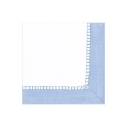 Linen Border Light Blue Napkin Cocktail - 20 count