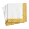 Linen Border Paper Cocktail Napkins in Gold - 20 Per Package