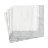 Linen Border Paper Cocktail Napkins in Silver - 20 Per Package