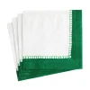 Linen Border Paper Cocktail Napkins in Emerald - 20 Per Package