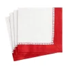 Linen Border Paper Cocktail Napkins in Red - 20 Per Package