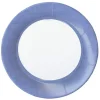Linen Border Paper Dinner Plates in Blue II - 8 Per Package