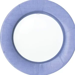 Linen Border Paper Dinner Plates in Lavender - 8 Per Package