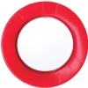 Linen Border Paper Dinner Plates in Red - 8 Per Package