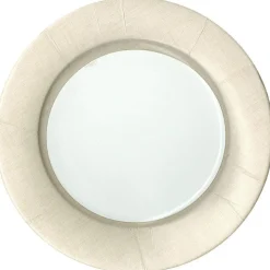 Linen Border Paper Dinner Plates in Natural - 8 Per Package