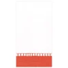 Linen Border Paper Guest Towel Napkins in Coral - 15 Per Package
