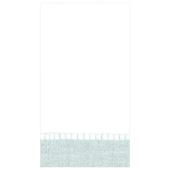 Linen Border Paper Guest Towel Napkins in Silver - 15 Per Package