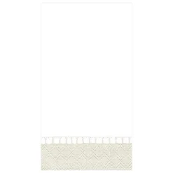 Linen Border Paper Guest Towel Napkins in Natural - 15 Per Package