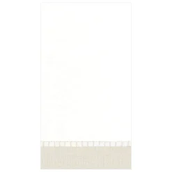 Linen Border Paper Linen Guest Towel Napkins in Natural - 12 Per Package