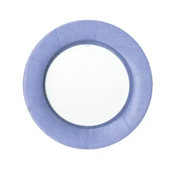 Linen Border Paper Salad & Dessert Plates in Lavender - 8 Per Package