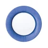 Linen Border Paper Salad & Dessert Plates in Blue II - 8 Per Package