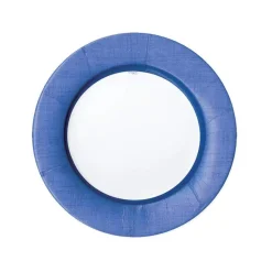 Linen Border Paper Salad & Dessert Plates in Blue II - 8 Per Package