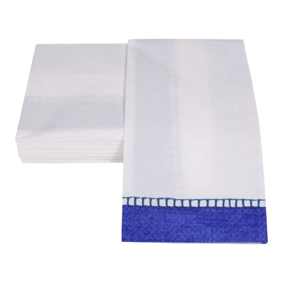 Linen Marine Blue Guest Towel - 15 count