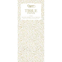 Little Dash Tissue Paper in White & Gold - 4 Sheets Included
